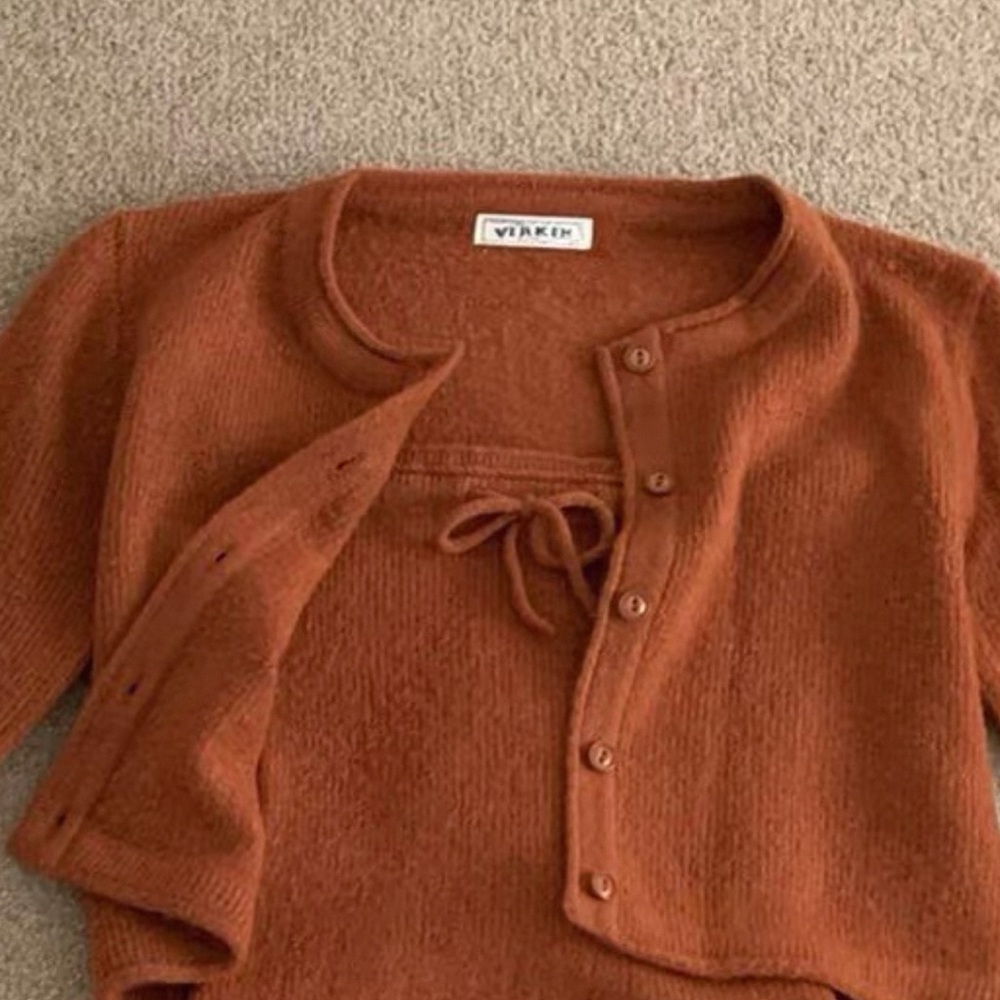 VIRKIN Rust Cardigan and tank